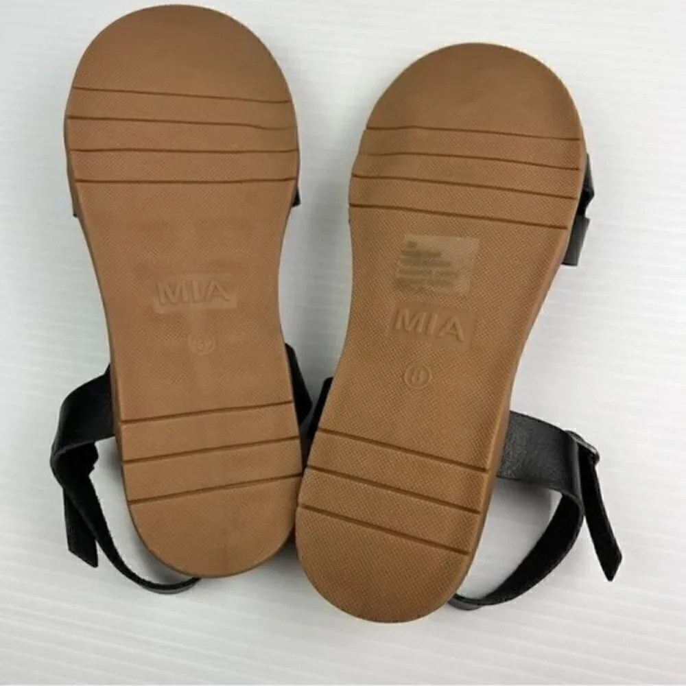 MIA sandal womens size 8 Olina vegan leather black adjustable ankle strap